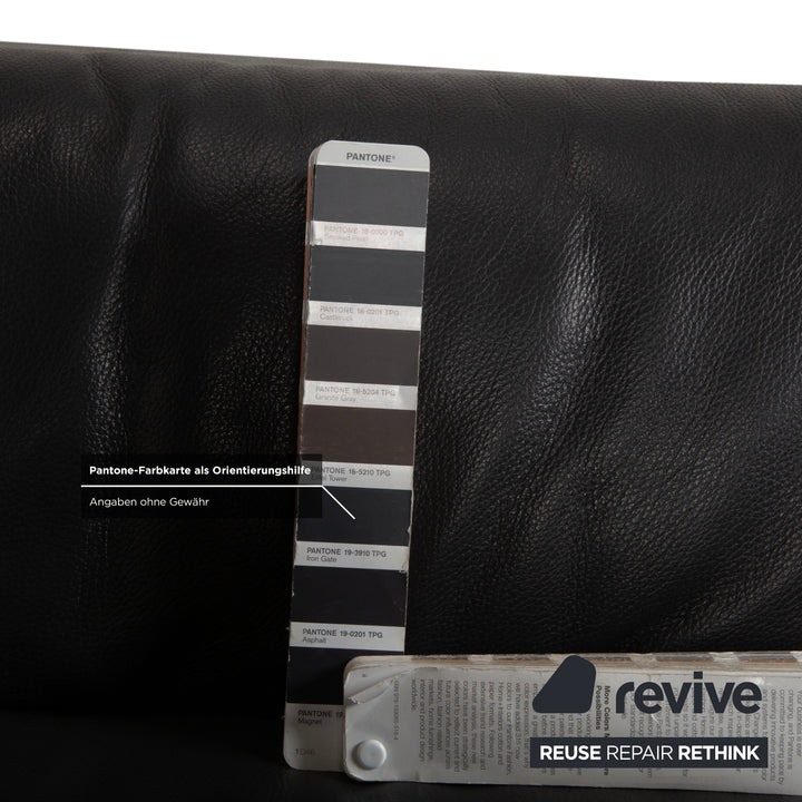 Ewald Schillig Courage Canapé d'angle en cuir chrome Gris Anthracite fonction manuelle