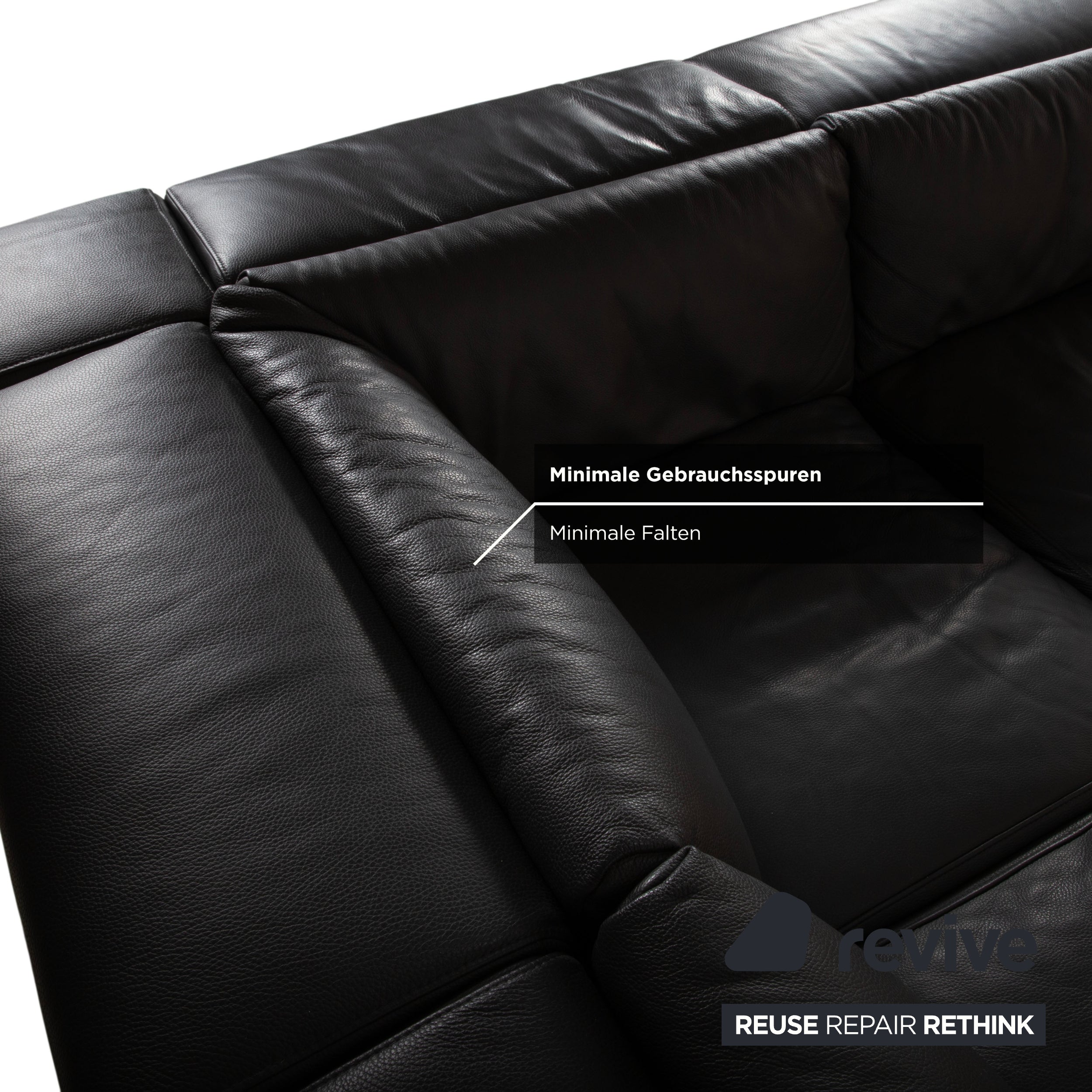Ewald Schillig Courage Leder Chrom Ecksofa Grau Anthrazit manuelle Funktion