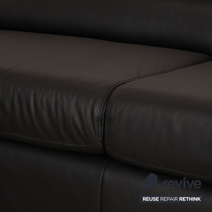 Ewald Schillig Courage leather corner sofa chaise longue left manual function