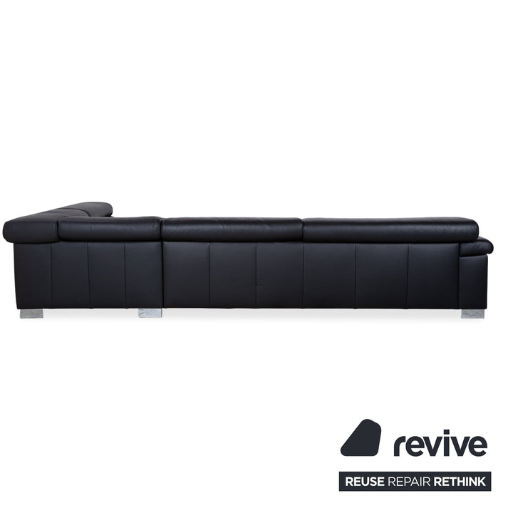 Ewald Schillig Courage Leder Ecksofa Schwarz manuelle Funktion Sofa Couch
