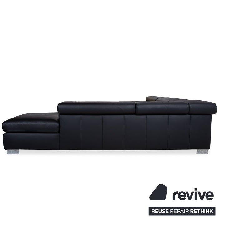 Ewald Schillig Courage Leder Ecksofa Schwarz manuelle Funktion Sofa Couch