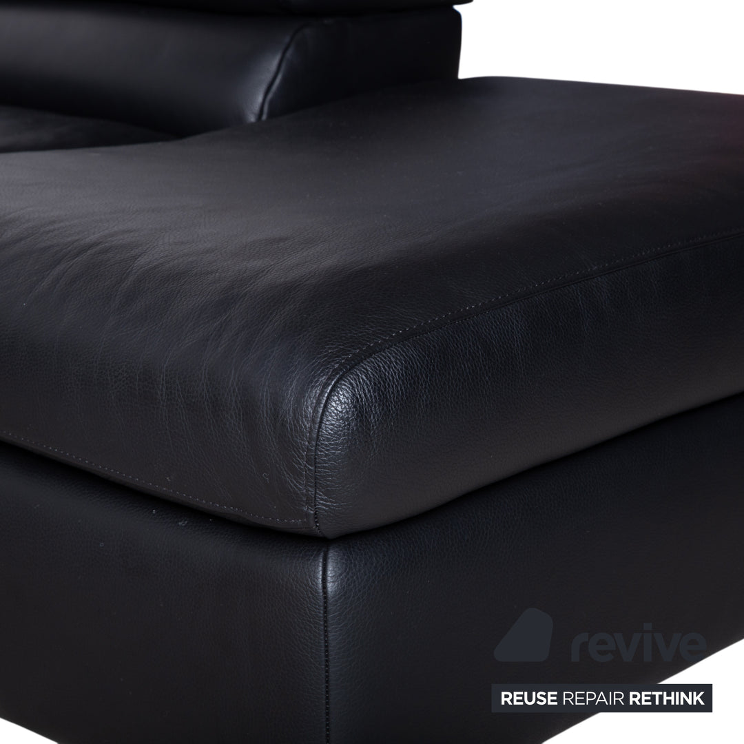 Ewald Schillig Courage Leder Ecksofa Schwarz manuelle Funktion Sofa Couch