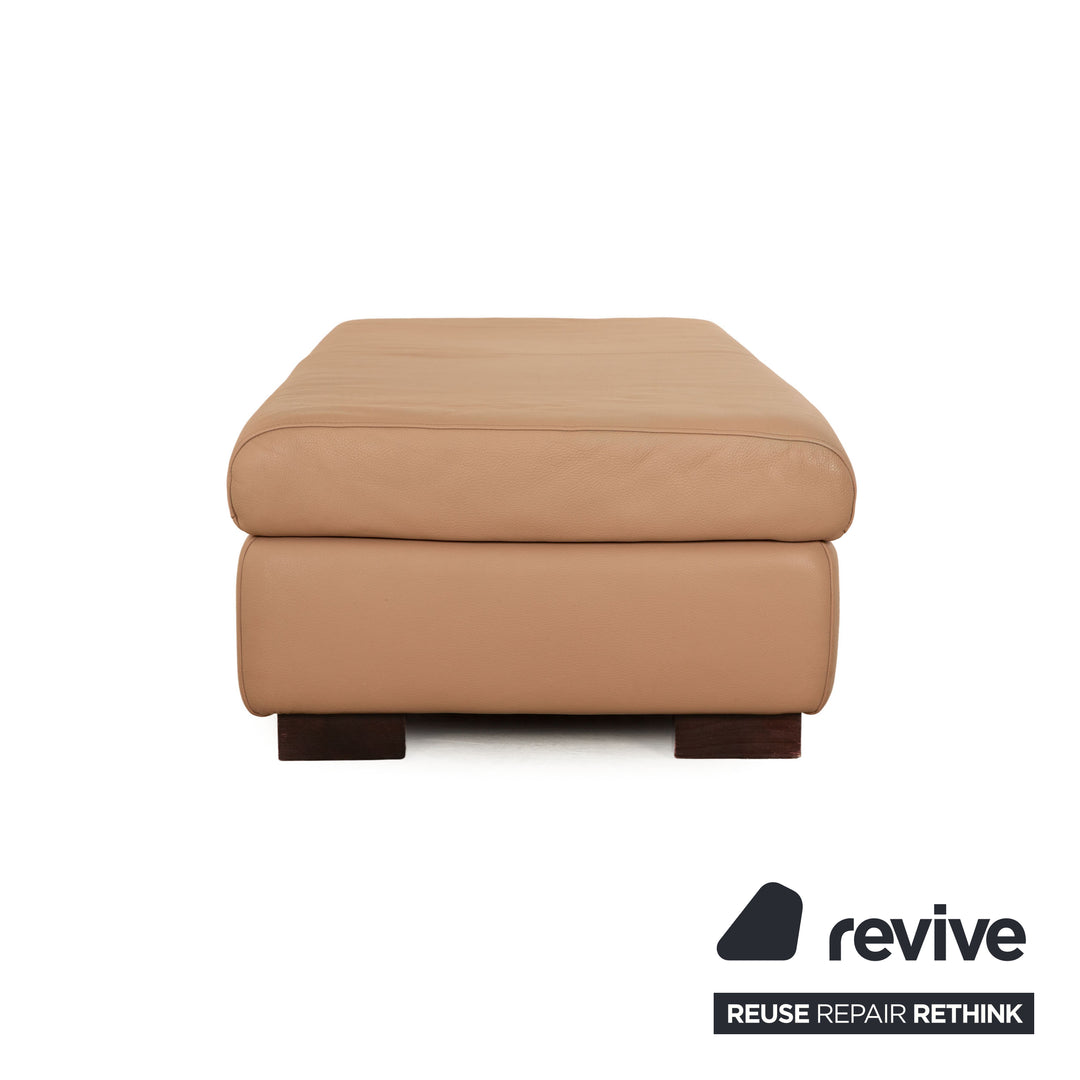Ewald Schillig Courage Leather Stool Beige