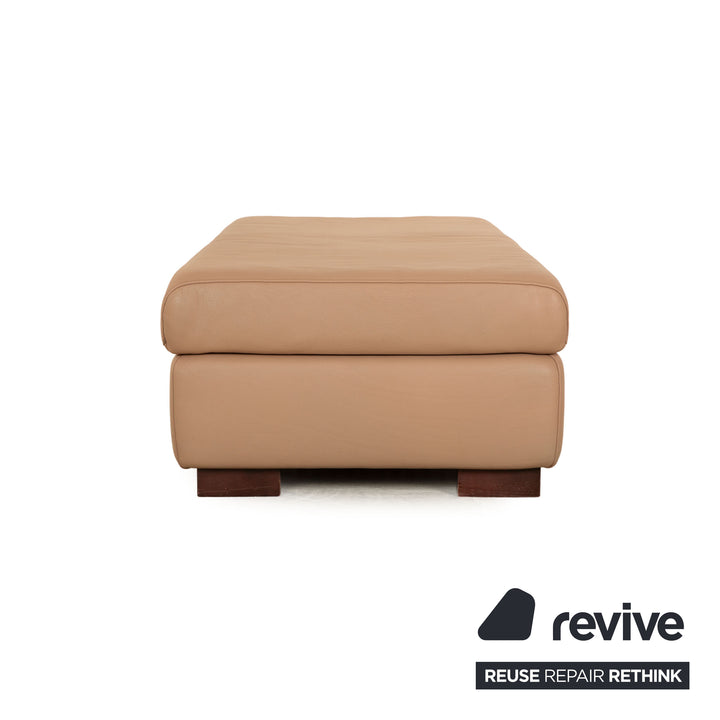 Ewald Schillig Courage Leather Stool Beige