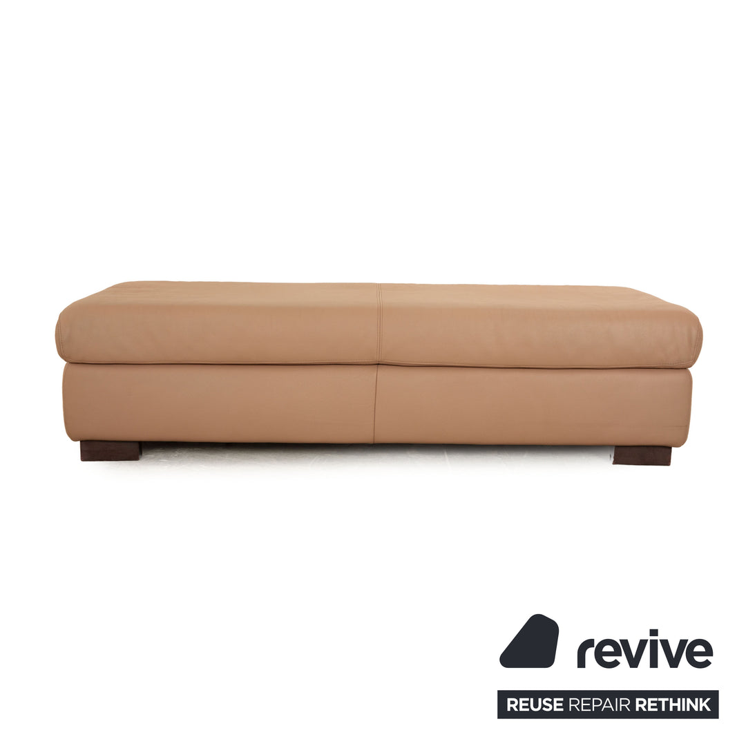 Ewald Schillig Courage Leather Stool Beige