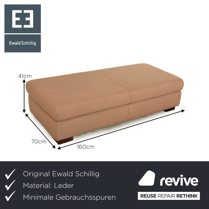 Ewald Schillig Courage Leder Hocker Beige