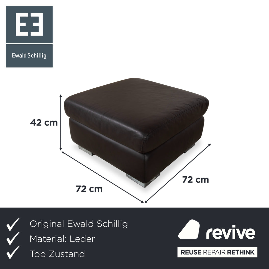 Tabouret en cuir marron Ewald Schillig Courage
