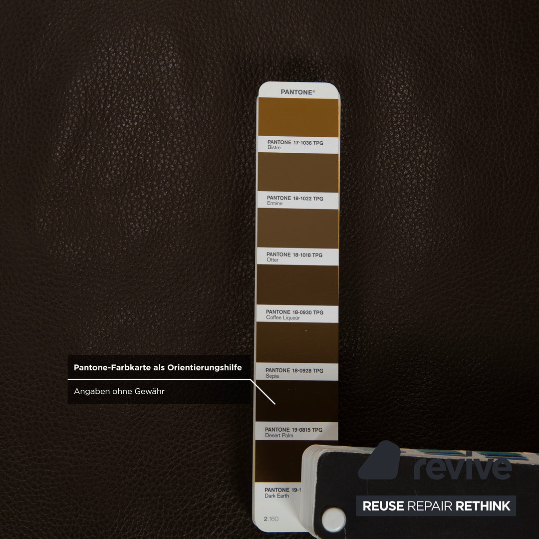 Ewald Schillig Courage Leder Hocker Braun Mokka