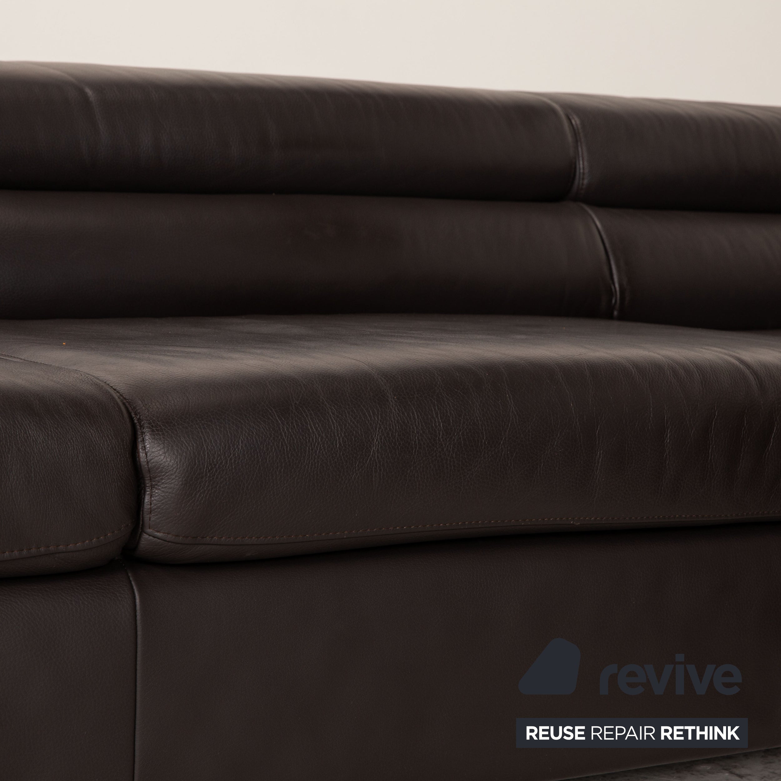 Ewald Schillig Courage Leder Sofa Dunkelbraun Ecksofa Couch Funktion