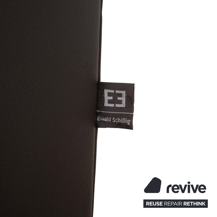 Ewald Schillig Courage Canapé en cuir gris Canapé d'angle Fonction manuelle Récamiere gauche