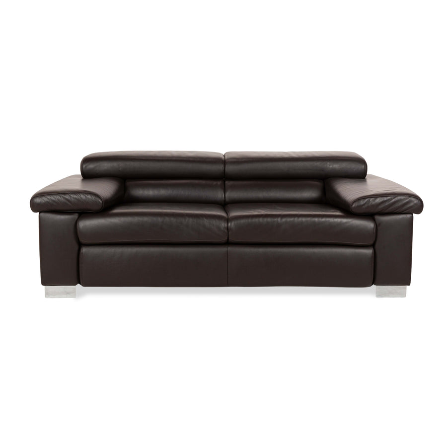 Ewald Schillig Courage Leder Zweisitzer Sofa Couch Braun manuelle Funktion