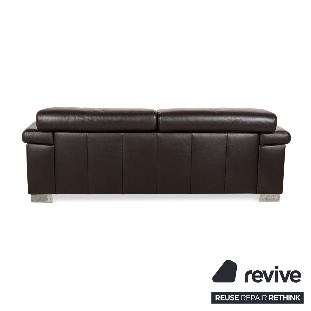 Ewald Schillig Courage Leder Zweisitzer Sofa Couch Braun manuelle Funktion