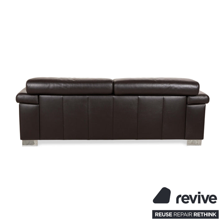 Ewald Schillig Courage Leder Zweisitzer Sofa Couch Braun manuelle Funktion