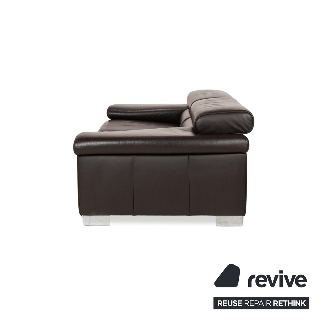 Ewald Schillig Courage Leder Zweisitzer Sofa Couch Braun manuelle Funktion