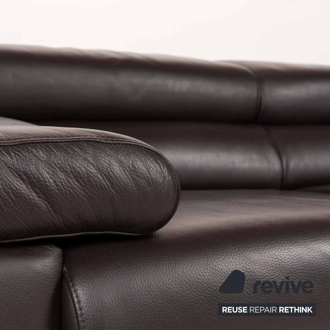 Ewald Schillig Courage Leder Zweisitzer Sofa Couch Braun manuelle Funktion