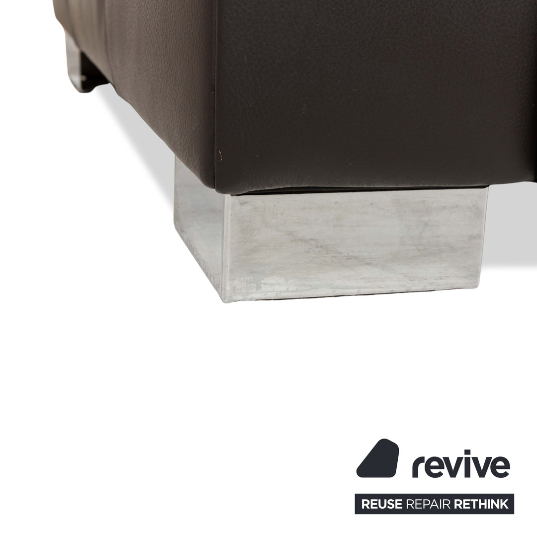 Ewald Schillig Courage Leder Zweisitzer Sofa Couch Braun manuelle Funktion