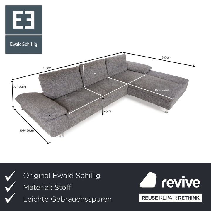 Ewald Schillig Diva Stoff Ecksofa Grau manuelle Funktion Sofa Couch