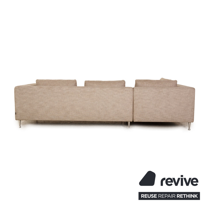 Ewald Schillig Domino Stoff Ecksofa Beige Greige Sofa Couch Recamiere links