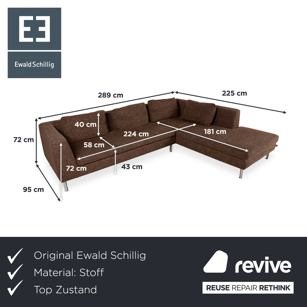 Ewald Schillig Domino Stoff Ecksofa Braun Sofa Couch