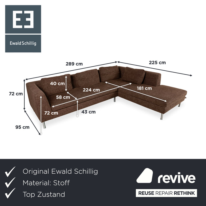 Ewald Schillig Domino Stoff Ecksofa Braun Sofa Couch