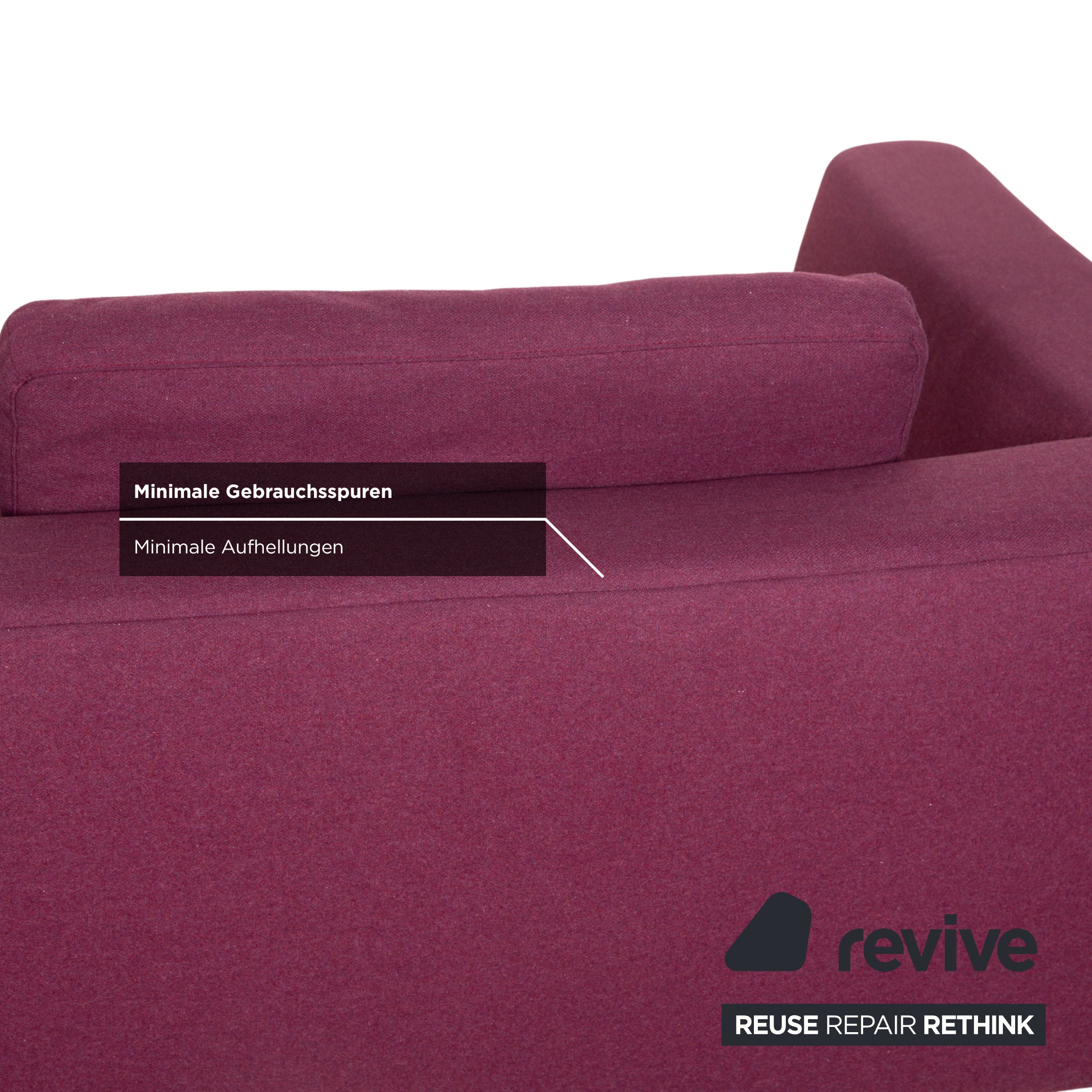 Canapé d'angle en tissu Domino Ewald Schillig violet