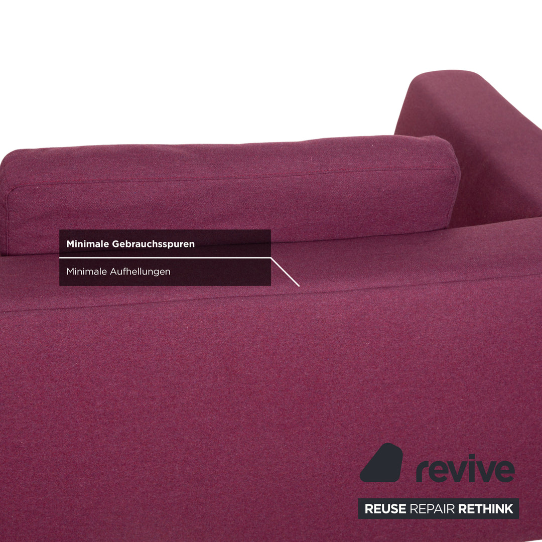 Canapé d'angle en tissu Domino Ewald Schillig violet