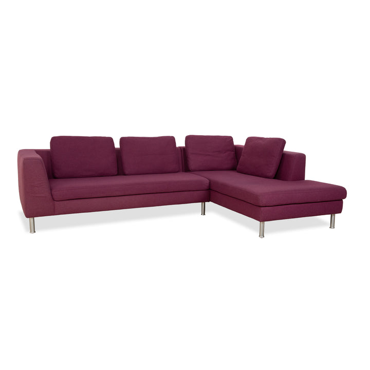 Canapé d'angle en tissu Domino Ewald Schillig violet