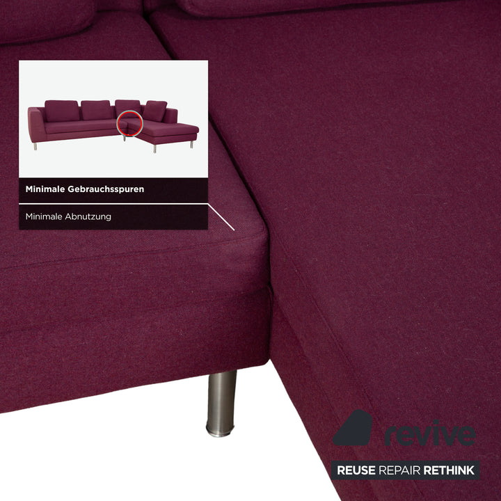 Canapé d'angle en tissu Domino Ewald Schillig violet