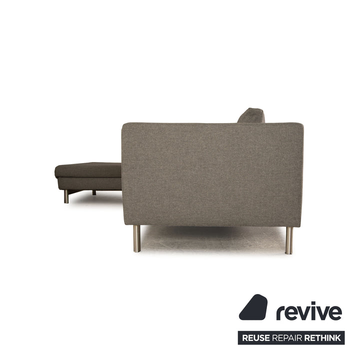 Ewald Schillig Domino Stoff Sofa Garnitur Grau Ecksofa Hocker Couch Recamiere links