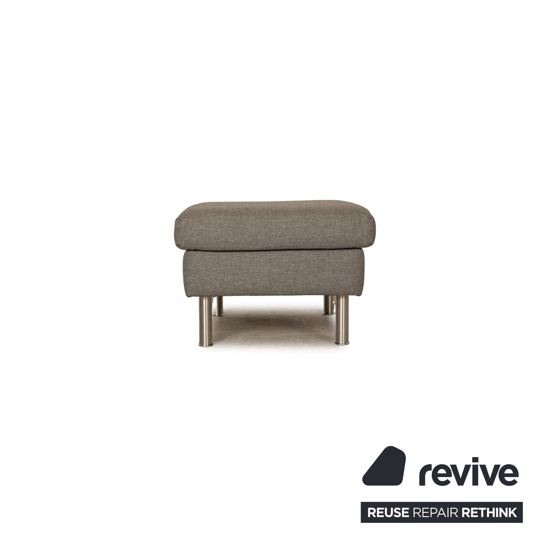 Ewald Schillig Domino Stoff Sofa Garnitur Grau Ecksofa Hocker Couch Recamiere links