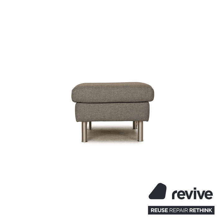 Ewald Schillig Domino Stoff Sofa Garnitur Grau Ecksofa Hocker Couch Recamiere links