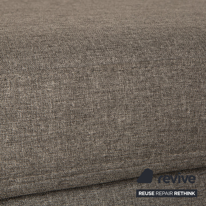 Ewald Schillig Domino Stoff Sofa Garnitur Grau Ecksofa Hocker Couch Recamiere links