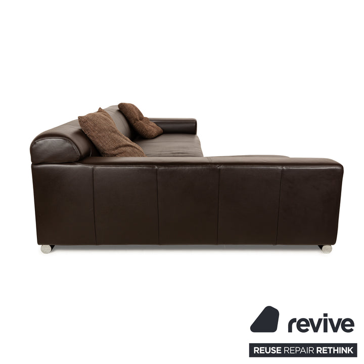 Ewald Schillig Donna Leather Corner Sofa Brown Recamiere Left Sofa Couch