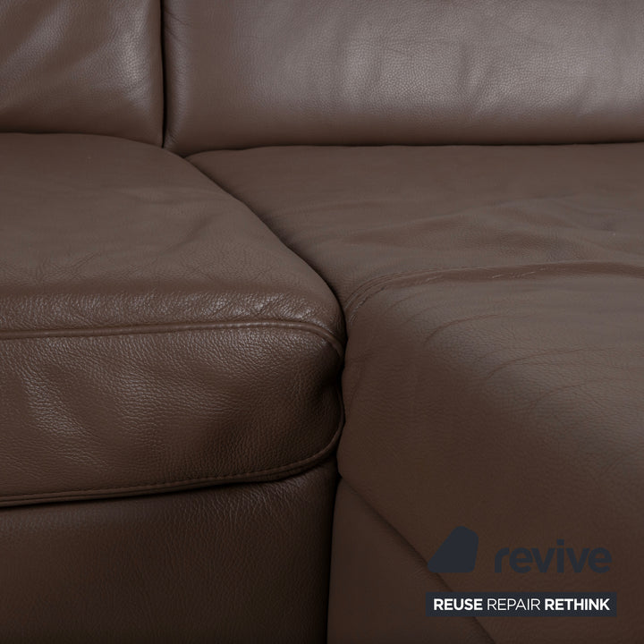 Ewald Schillig Donna Leder Ecksofa Braun Sofa Couch