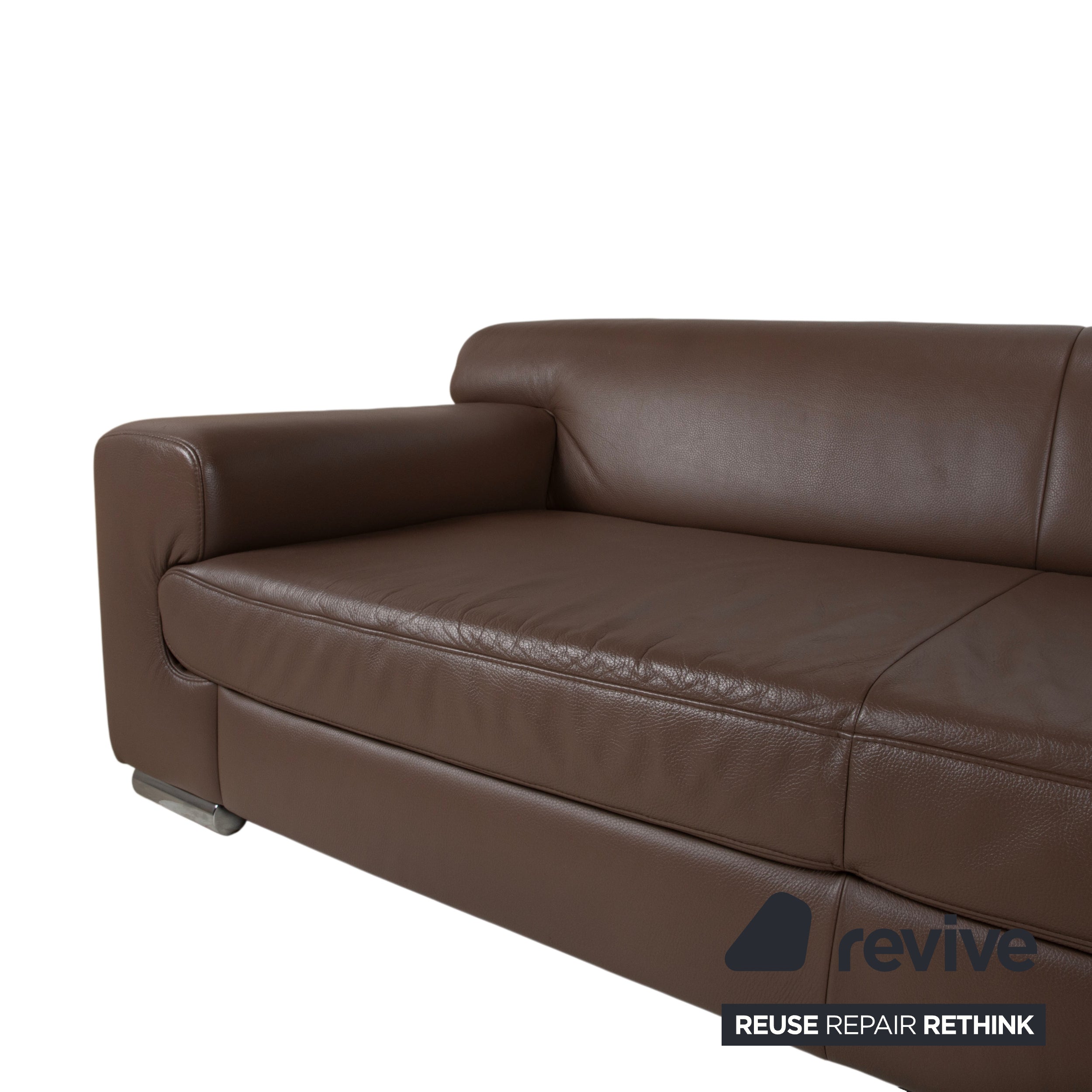 Ewald Schillig Donna Leather Corner Sofa Brown Sofa Couch