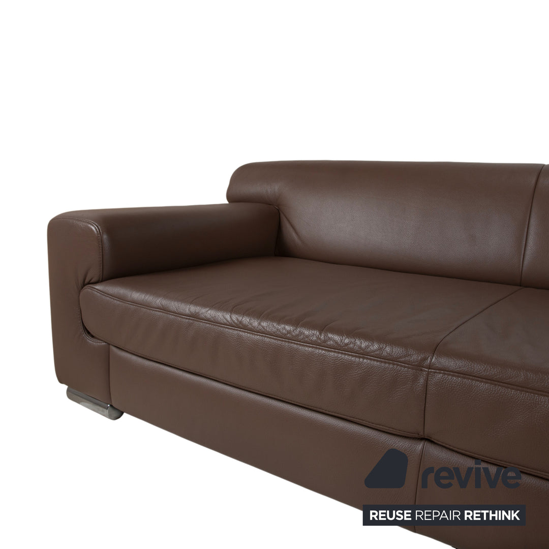 Ewald Schillig Donna Leder Ecksofa Braun Sofa Couch