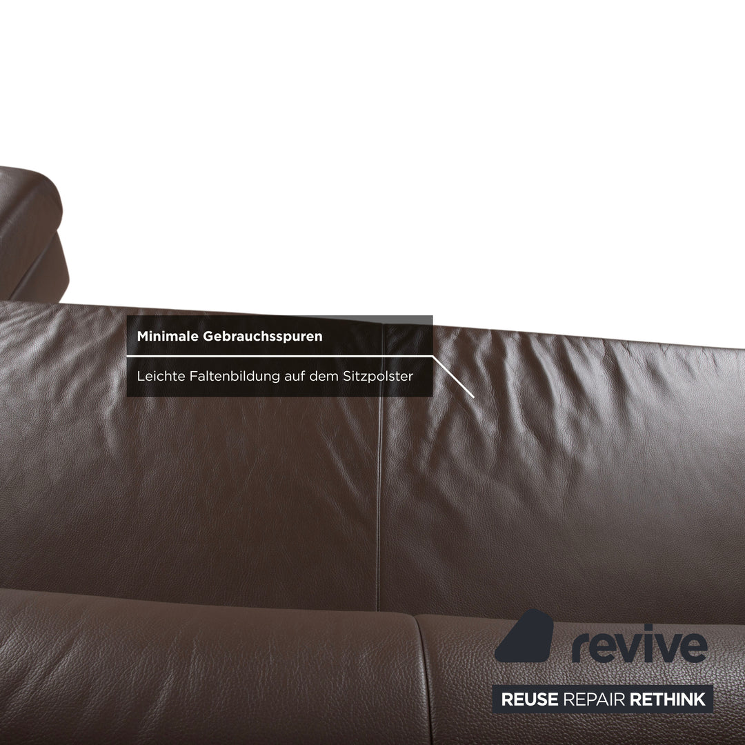 Ewald Schillig Donna Leder Ecksofa Braun Sofa Couch