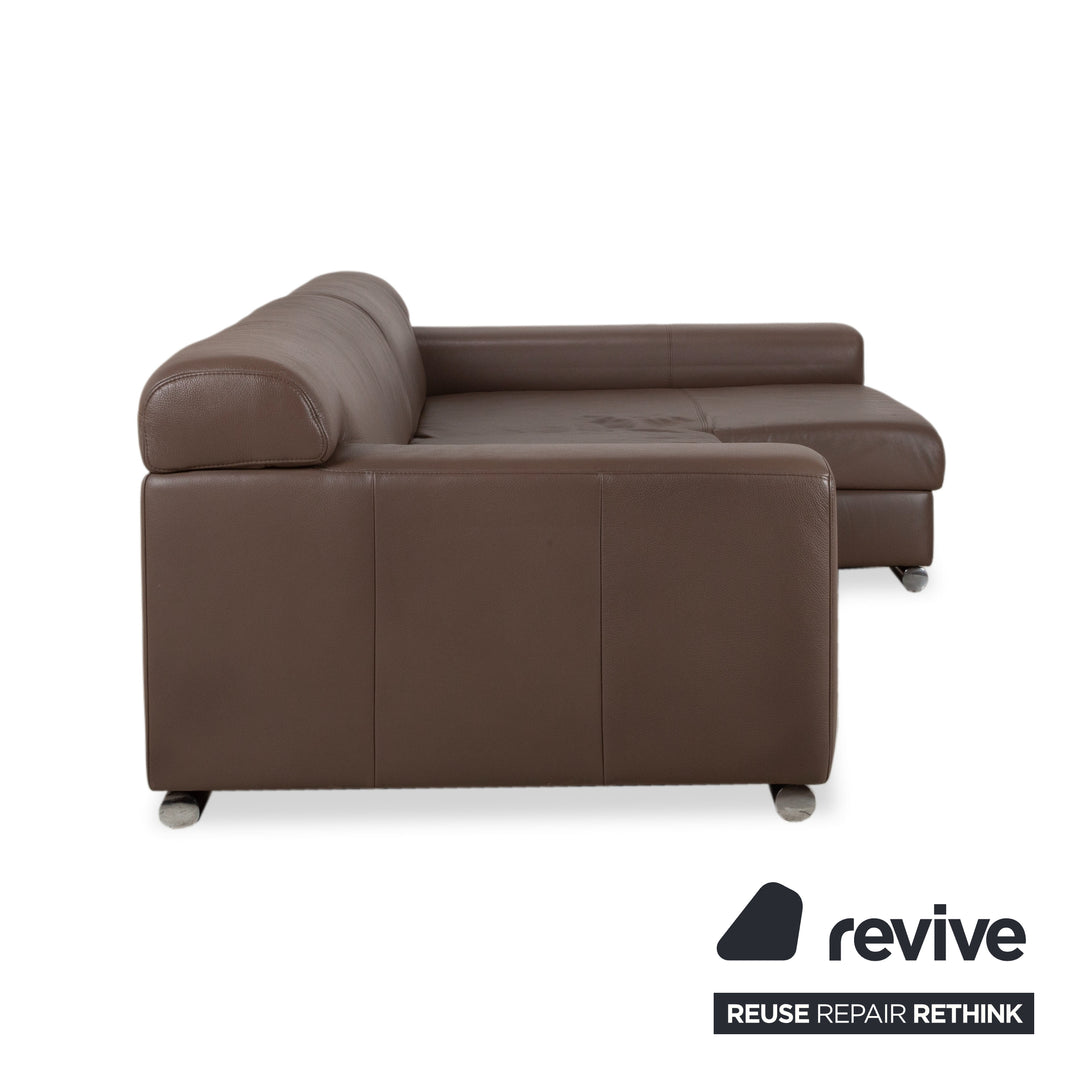 Ewald Schillig Donna Leder Ecksofa Braun Sofa Couch