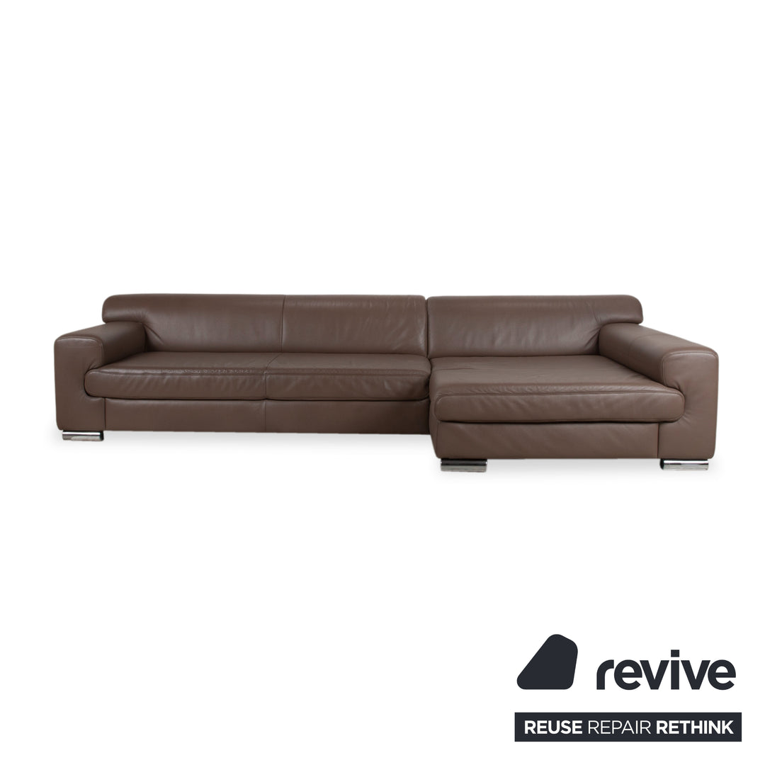 Ewald Schillig Donna Leder Ecksofa Braun Sofa Couch