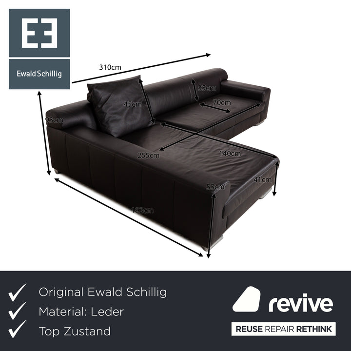 Ewald Schillig Donna Leder Ecksofa Recamiere Links Braun Sofa Couch