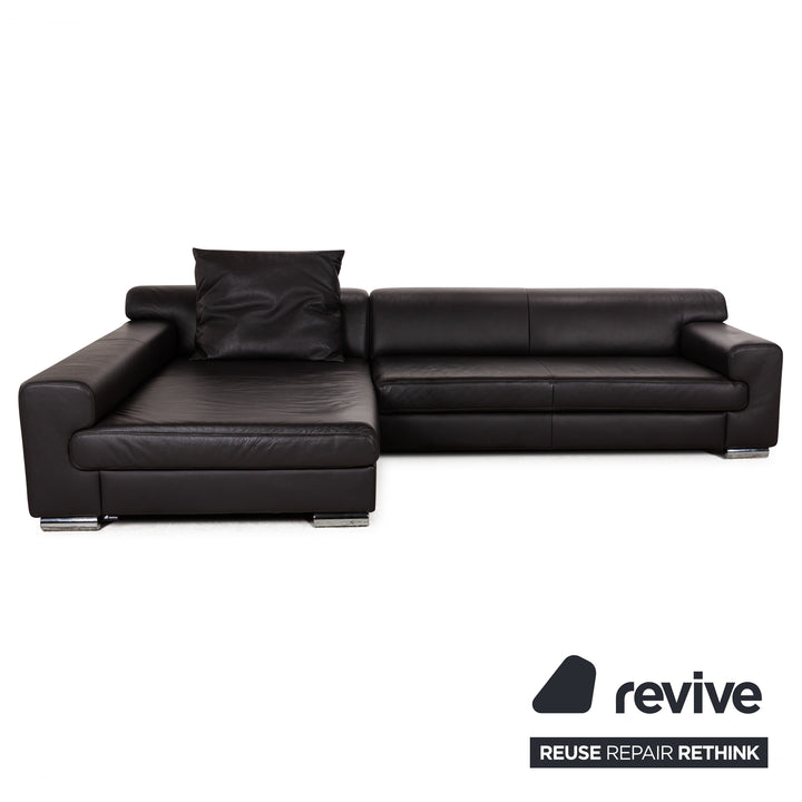 Ewald Schillig Donna Leder Ecksofa Recamiere Links Braun Sofa Couch