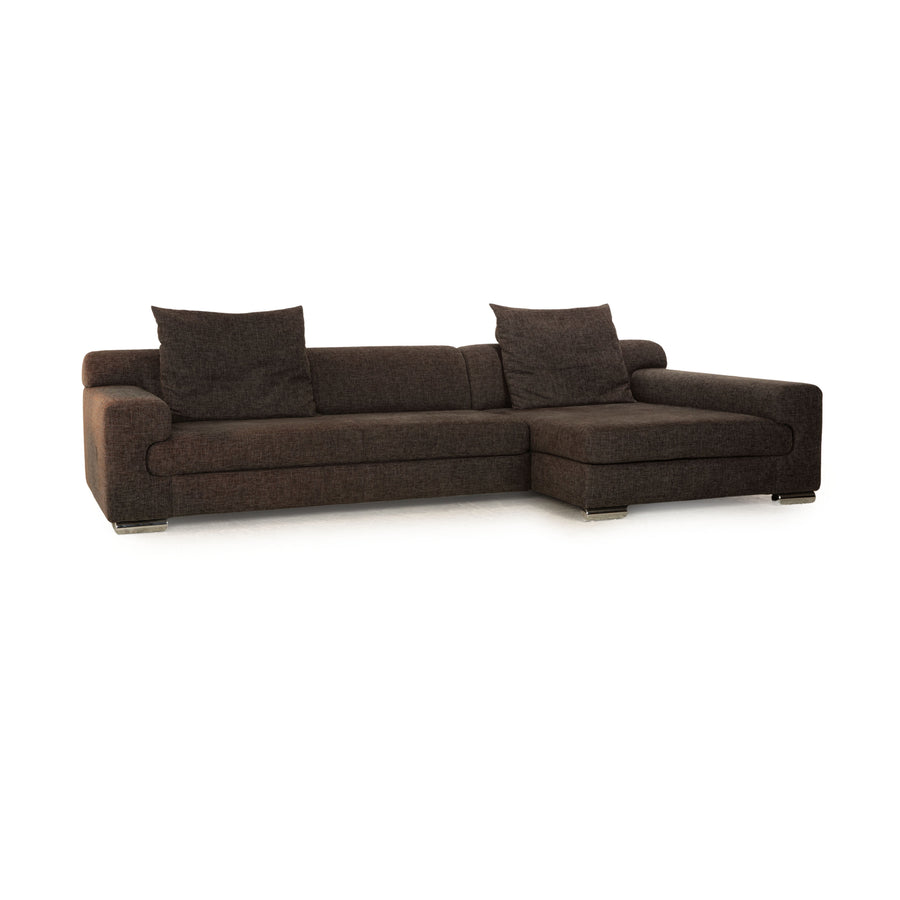 Ewald Schillig Donna Fabric Corner Sofa Gray Brown Recamiere Right Sofa Couch