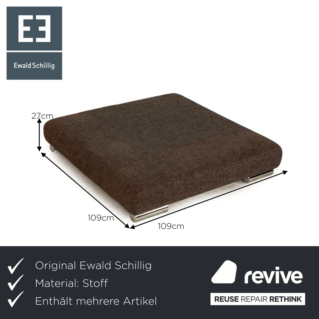 Ewald Schillig Donna Stoff Sofa Garnitur Grau Braun Ecksofa Hocker Recamiere Rechts Sofa Couch