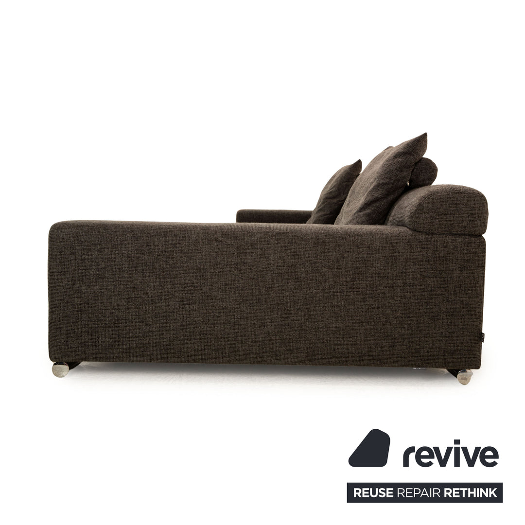Ewald Schillig Donna Stoff Sofa Garnitur Grau Braun Ecksofa Hocker Recamiere Rechts Sofa Couch