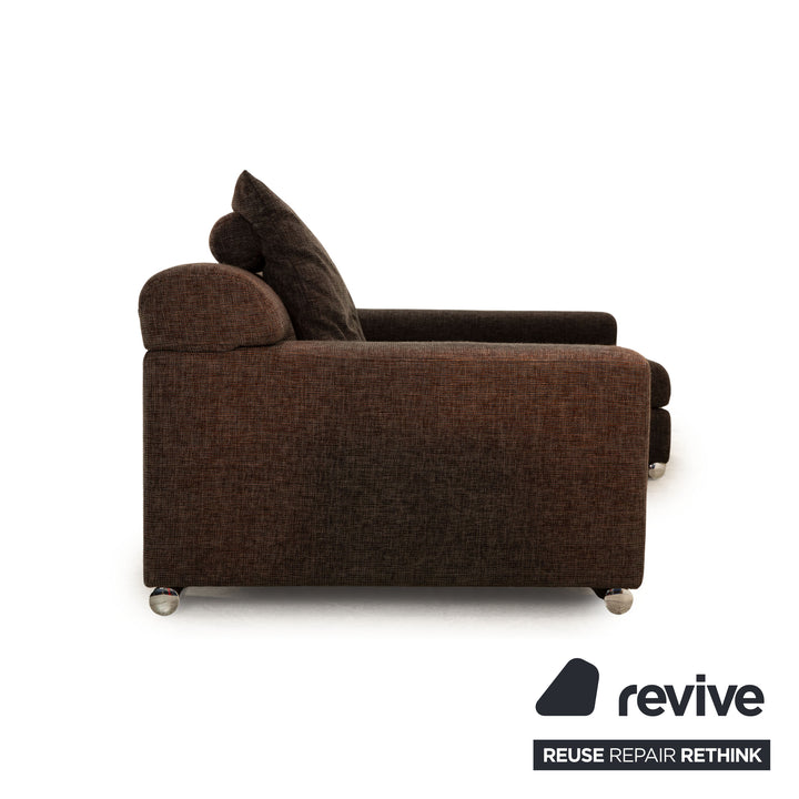 Ewald Schillig Donna Stoff Sofa Garnitur Grau Braun Ecksofa Hocker Recamiere Rechts Sofa Couch