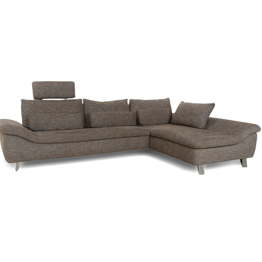 Canapé d'angle en tissu Dragon Ewald Schillig gris, fonction manuelle