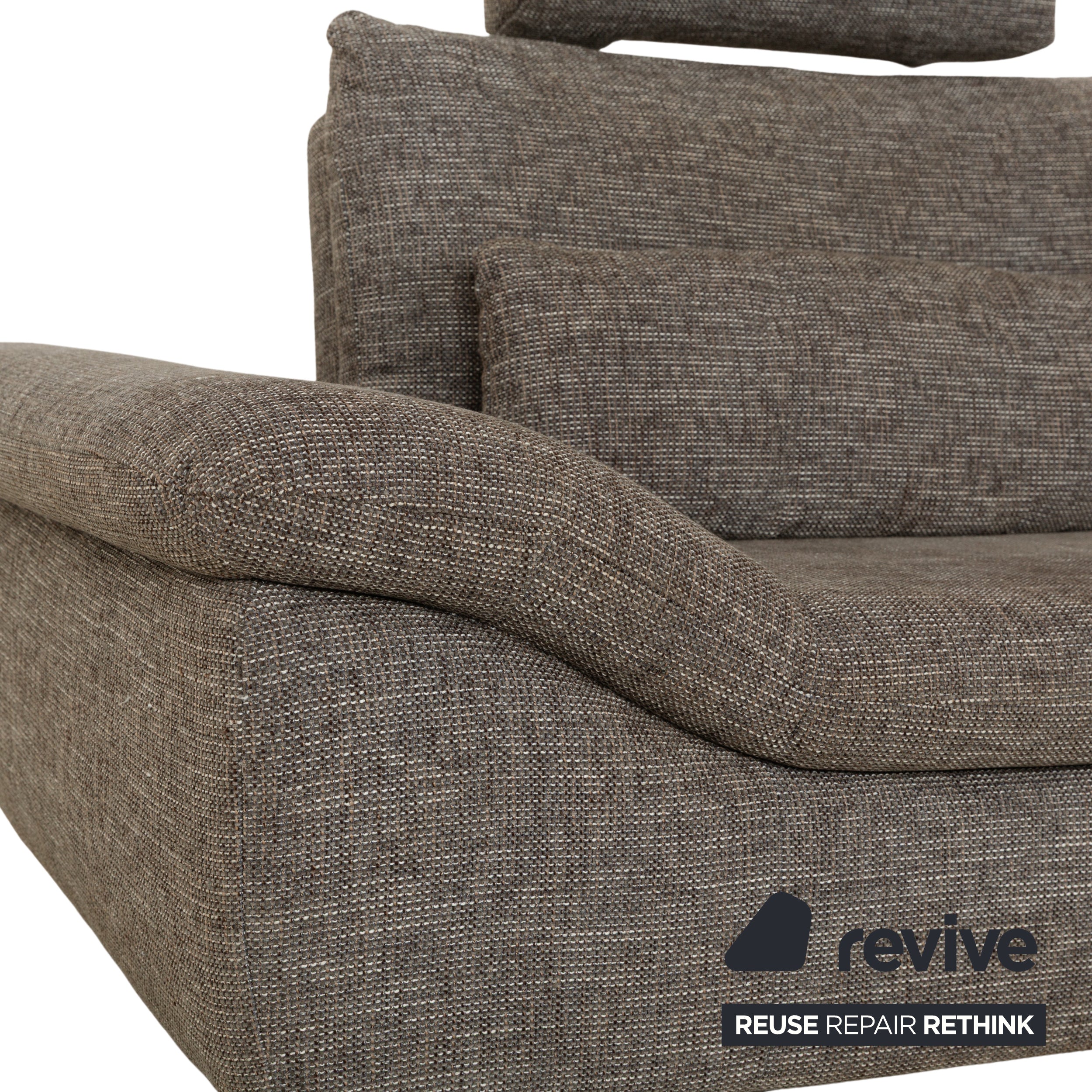 Ewald Schillig Dragon fabric corner sofa grey sofa couch manual function