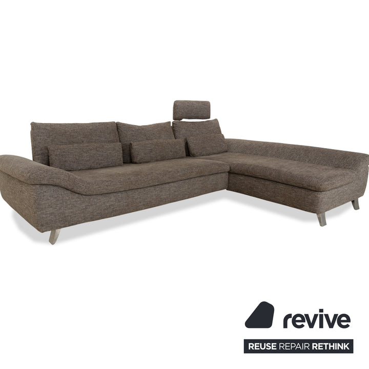 Ewald Schillig Dragon Stoff Ecksofa Grau Sofa Couch manuelle Funktion