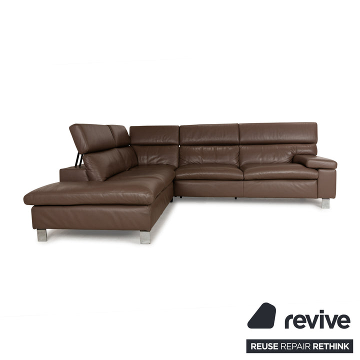Ewald Schillig Dream Star Leather Corner Sofa Brown Sofa Couch manual function