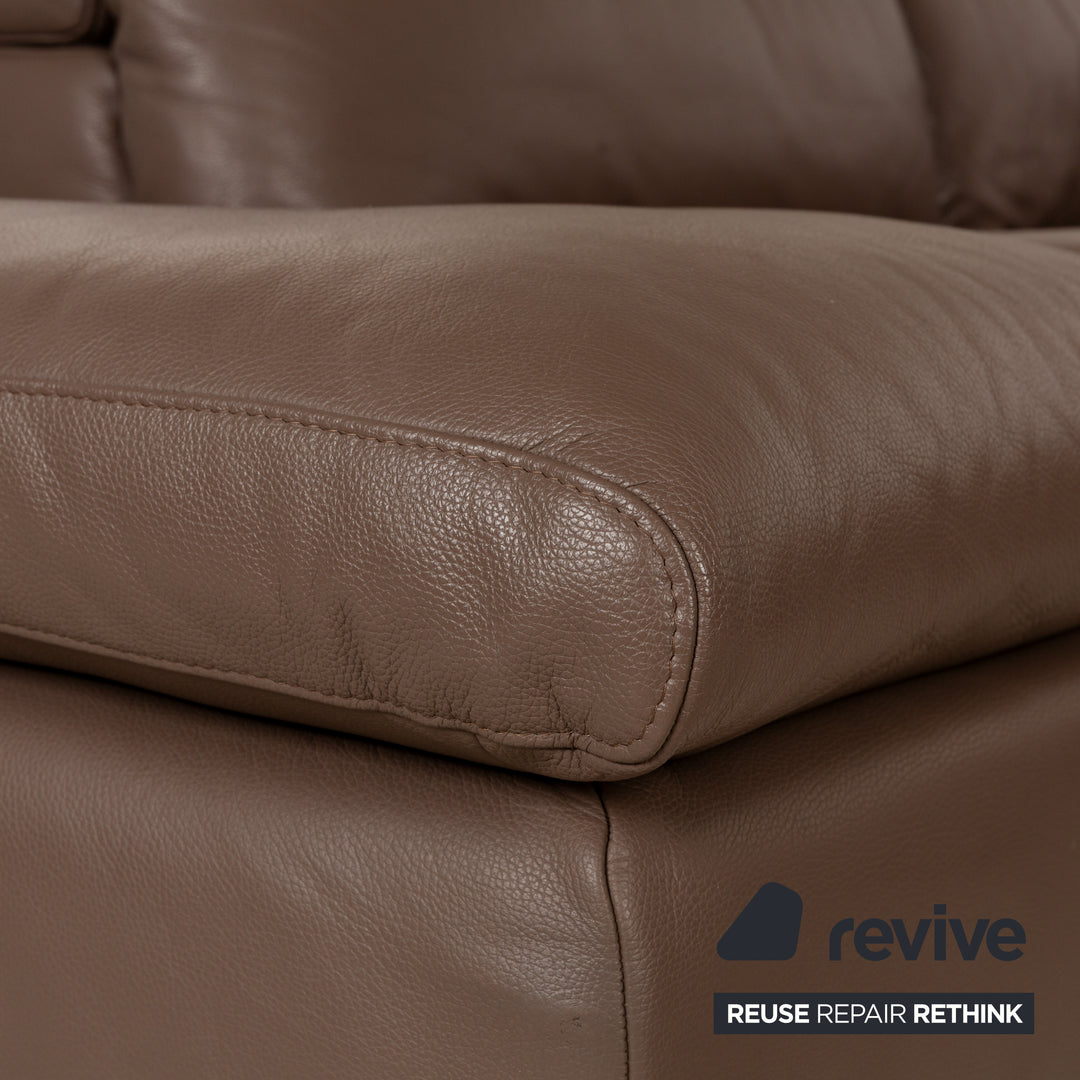 Ewald Schillig Dream Star Leather Corner Sofa Brown Sofa Couch manual function